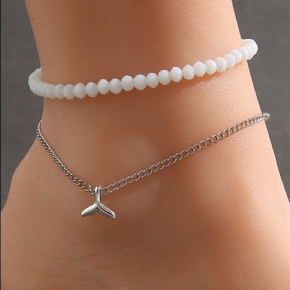 MERMAID TAIL boutique two set anklet bracelet new